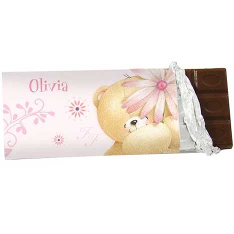 Personalised Forever Friends Big Flower 100g Chocolate Bar